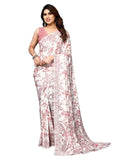 Satrani Womens Pure Georgette Saree (3181S2246N_White Pink & Light Brown)
