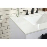 Elegant Decor Indoor Modern Under Sink Bathroom Fixtures Storage Organizer Cabinet 42 Inch Single Bathroom Vanity - White