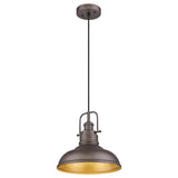 zeyu Farmhouse Pendant Light, 1-Light Industrial Hanging Light Fixture 11-inch, Oil Rubbed Bronze Finish, 016-1 ORB