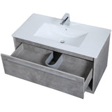 Elegant Decor Kasper 36 Single Porcelain Top Floating Bathroom Vanity In Gray