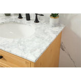 Elegant Decor Americana 30 Aluminum Mdf Single Bathroom Vanity In Natural Wood