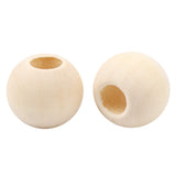 200 Round Natural Unfinished 16mm Wood Bead with 7mm Hole