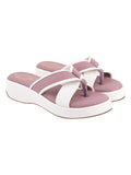 Shoetopia Cross Strap Mauve Wedges For Women & Girls /Eu38,Mauve,5,B0F317MZYS