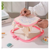 Jasol Adjustable Desktop Embroidery Hoop Ring Stand, Plastic Embroidery Frame Lap Stand, HandsFree Cross Stitch Hoop Holder, Re