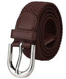 Veteran MenS WomenS Elastic Canvas Cotton Belt (Free SizeBrown BeltV0150)