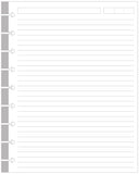 ZGMJ Classic Size Discbound Lined Refill Paper, 9-Disc Discbound Pre-punched Happy Planner Inserts, 100Sheets/200Pages Loose-Leaf Paper, 100gsm White Paper, 7x9.25 in