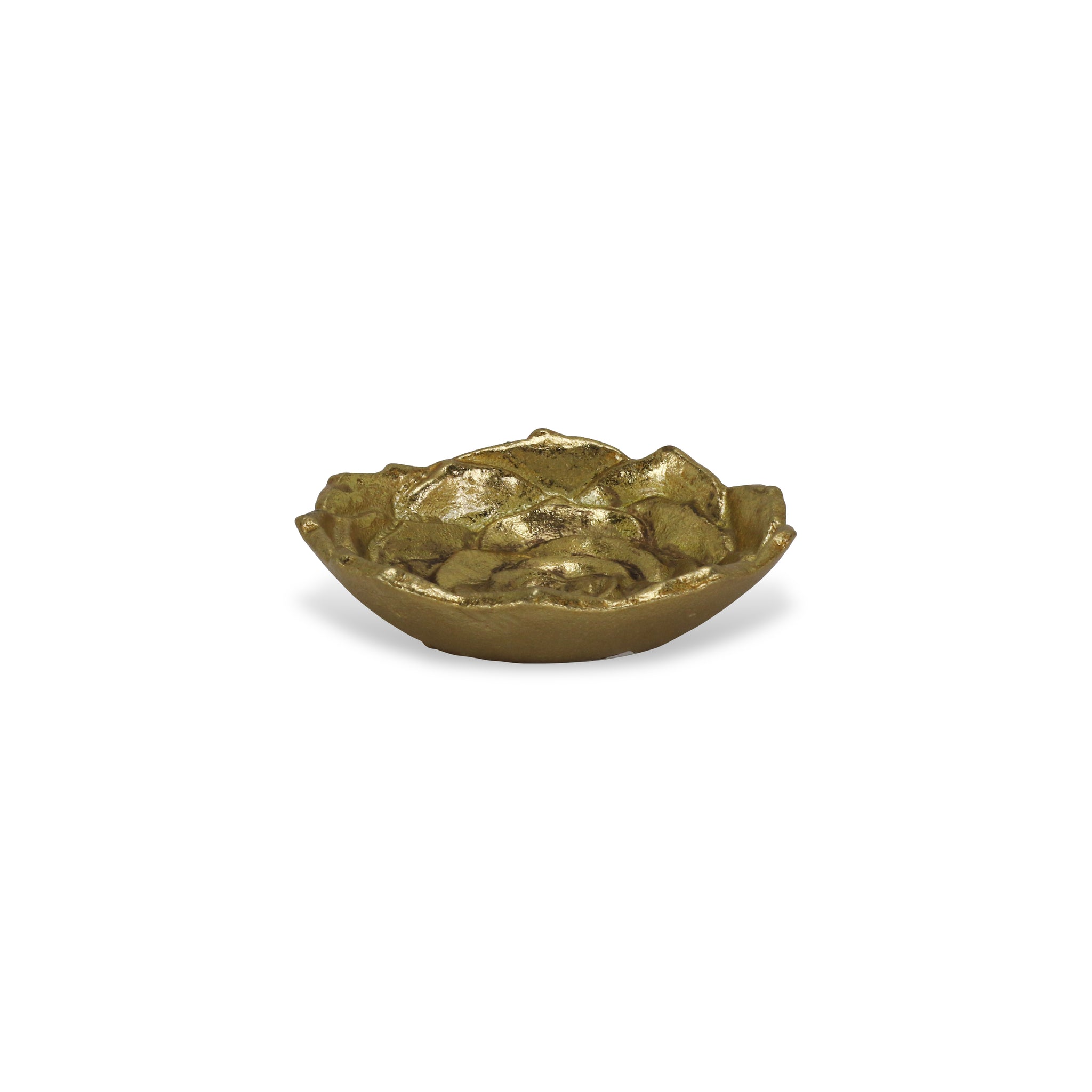 Ellis Cast Iron Gold Finish Table Decor - Lotus - Small