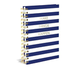 Graphique Hardbound Spiral Journal | Make Things Happen Navy Stripe Design | Premium Paper | Notebook | Diary | Lists | Record M