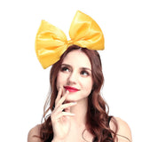 Bubbmi Satin Large Bow Headband St. Patrick's Oversized Bow Hairband, Party Festival Costume Headpiece for Girls Women(satin yel