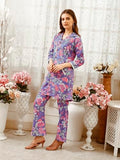 Shienzy Collared Kurta Pant Set || Co Ord Set || Pocket Kurta Pant Set For Women Purple 2Xl