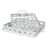 Ezra Set Of 2 Galvanized Tobacco Basket Trays