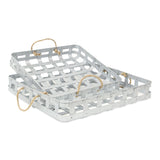 Ezra Set Of 2 Galvanized Tobacco Basket Trays