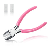 LEONTOOL Flat Nose Pliers for Jewelry Making with 2 Replacement Tips, 5 Inch Soft Jaw Pliers with Consistent Grip, Wire Straight