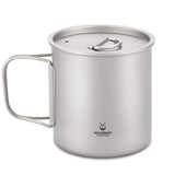 SILVERANT 600ml Titanium Cup Mug with Lid Backpacking Pot with Foldable Handle for Outdoor Camping Hiking Backpacking