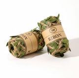 Just Flowers Natural Jute Twine Rope with Artificial Green Leaves, Burlap Ribbon with Leaf for DIY Craft for Home Garden Wedding