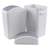 Asking 3-Pack 4.5 Gallon Small Trash Can with Swing-top Lid,Swing Lid Plastic Waste Can, Light Gray
