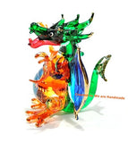 Handmade Mini 2 Blown Glass Dragon Figurines Figures Art,Collectible Dollhouse Gift Ideas,Miniature Fairy Tale Animals,Tiny Or
