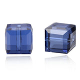 100pcs Adabele Austrian 8mm Faceted Cube Crystal Beads Dark Indigo Blue Compatible with Swarovski Crystals Preciosa 5601