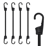 MARRTEUM 24-Inch Bungee Cords with Hooks Black Elastic Rope Straps for Camping, Bike, Folding Wagon, Trunk etc. [4PCS, Plastic-c
