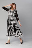 Gosriki Women'S Georgette Chikankari Embroidered Anarkali Kurti (Naav Black-Gs_Xl_Black_X-Large),Black,,B0BVW9HGVQ
