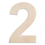 MGTECH 12 Inch Large Wooden Number 2, 1/4 in Thick Big Wood Number for Crafts and Wall Decor