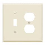 ENERLITES combination Toggle SwitchDuplex Receptacle Outlet Wall Plate, MidSize 2gang 488 x 492, Polycarbonate Thermoplastic, 