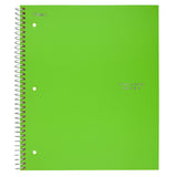 Five Star Spiral Notebook, 3 Subject, College Ruled Paper, 150 Sheets, 11 X 81/2, Lime (73627)