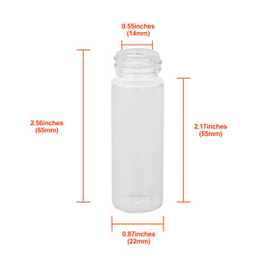 15ml Glass Vials with Screw Caps and Plastic Stoppers, Small Clear Liquid Sample Vial, Leak-Proof Vial, 50PCS