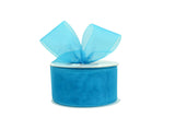 Ribbon Bazaar Plain Sheer Organza 5/8 Turquoise 25yd Spool 100% Nylon Ribbon