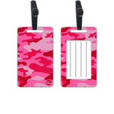 Nutcase Designer Luggage Travel Baggage Tags Set Of 2 With Name Card Inside Pink Camoflage