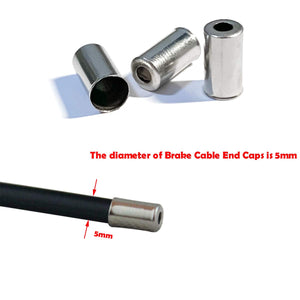 Farbetter 150pcs Bike Brake Cable End Caps, Cable End Tips, O-Ring, Bike Brake Cable Accessories 3 into 1 Sets, 50pcs Bike Cable