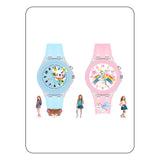 Spiky Analog Watch For Kids Combo (Blue & Pink) | 3D Cartoon | 7 Multicolor Led Luminous Lights With Silicone Strap | Unisex Bes
