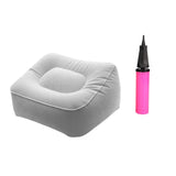 Zoomella Folding Inflatable Footrest Pad With Inflator Pillow For Plane Cars Parts Gray|Travel |Travel Pillows