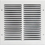 10w X 10h Steel Return Air Grilles Sidewall and Ceiling HVAC Duct Cover White [Outer Dimensions: 11.75w X 11.75h]