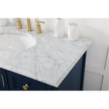 Elegant Decor Rhodes 42 Coastal Solid Wood Single Bathroom Vanity In Blue