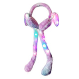 Led Light Up Plush Earmuffs With Scarf, TieDye Purple (Any One Item)