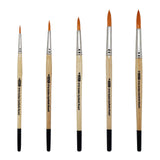 ZEM Brush Golden Synthetic Rounds Brushes Set Sizes 2,4,6,8,10