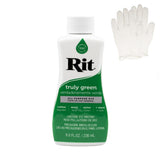 Rit Dye - Liquid Fabric Dye for Crafting, Clothing, and D cor - 8 oz. Bottle - Truly Green (Gloves Included)
