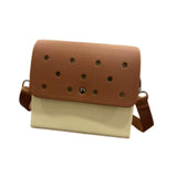 Merishopp Beach Holes Bag Versatile Simple Crossbody Handbag For Dating Party Holidays Beige Caramel