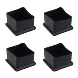 Antrader 1.5 x 1.5 Inches Square Shaped PVC Furniture Pads Table Chair Leg Foot End Caps Covers Floor Protectors Black Pack of 4
