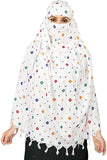 Hetvin Cotton Long Scarf Cum Mask Scarves Usable For Vehicle Driver | White Printed Design Fabric | Universal Size | Soft & Brea