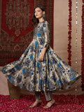 Anni Designer Women'S Rayon Blend Straight Printed Kurta With Pant (Vedham Blue_S_Blue_Small),Blue,S,Rayon Blend,Anarkali,