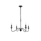 Living District Rohan 4-Light Mid-Century Metal Pendant In Matte Black