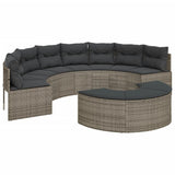vidaXL 2 Piece Patio Sofa Set HalfRound Gray Poly Rattan