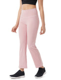 Pumpd Womens Stretchable All-Purpose Flare Pants -Lightweight Anti-Odor Squat Proof Dry Tech Ultra Soft Seams,Pink Strokes,Pink Strokes,M