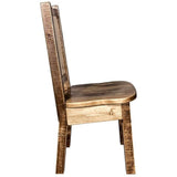Montana Wooodworks Homestead Collection Side Dining Chair With Laser Engraved Moose Design, Stain & Lacquer Finish