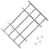vidaXL Window Security Bars Extendable Grill/Guard Galvanized Steel, 17.7 x 19.7 to 25.6 Durable, Decorative, Easy 