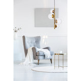 Living District Wells 4-Light Mid-Century Metal Pendant In Brass And Clear