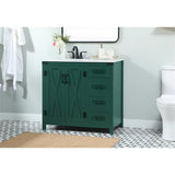 Elegant Decor Grant 36 Aluminum Mdf Single Bathroom Vanity In Green