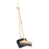 GANAZONO Broom and Dustpan Set Long Handle Household Cleaning Tools Indoor Outdoor Use Lightweight Ergonomic Brush for Home Gara
